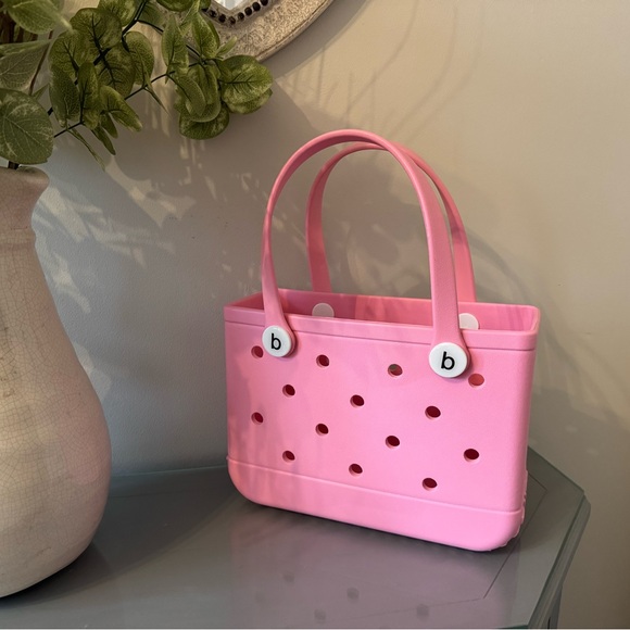 New! New! EVA Waterproof Bogg /Croc Style -Tote bag -Bitty Size -light pink - Picture 3 of 5